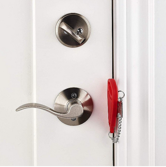 Portable safety door lock temporary door stop