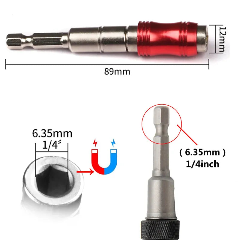 1/4 "Hex Magnetic Ring Screwdriver Bits Drill Hand Tools Drill Bit Extension Rod Quick Change Holder Drive Guide Screw Drill Tip