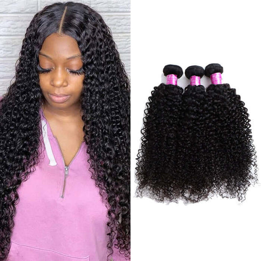 Curly 3 Bundles Brazilian Unprocessed Virgin Human Hair 10A Grade